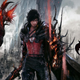 Art of Final Fantasy 16's protagonist shows him flanked by Ifrit and Phoenix.
